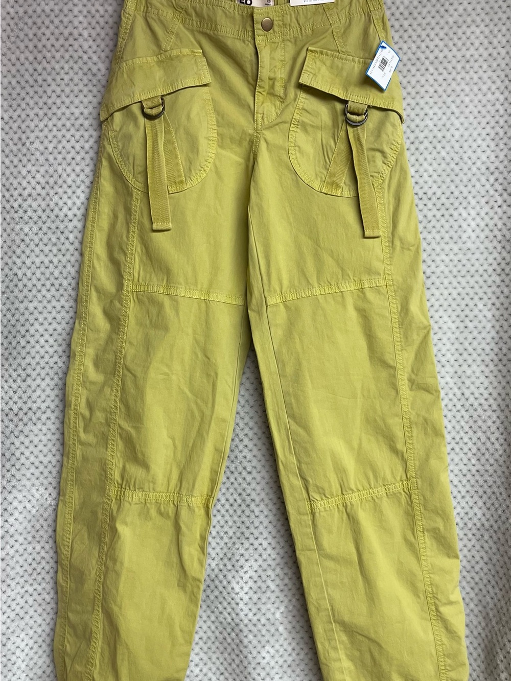 SO Men's Chartreuse Cargo Pants with Pocket Straps
